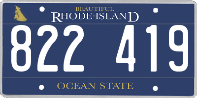 RI license plate 822419