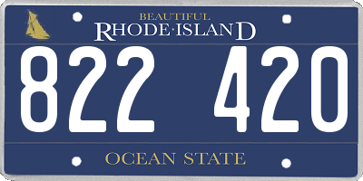 RI license plate 822420