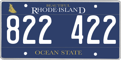RI license plate 822422