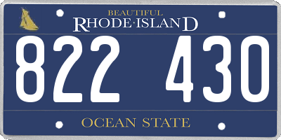 RI license plate 822430