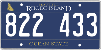 RI license plate 822433