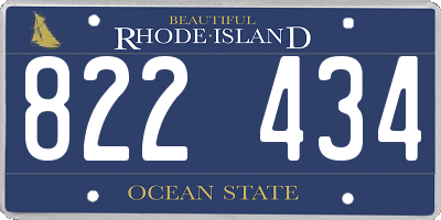 RI license plate 822434