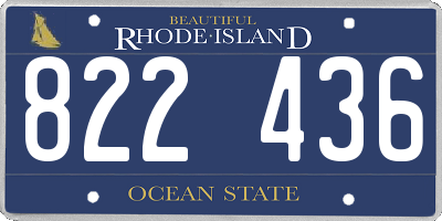 RI license plate 822436