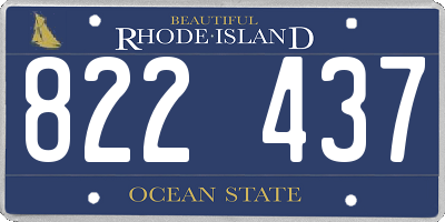 RI license plate 822437