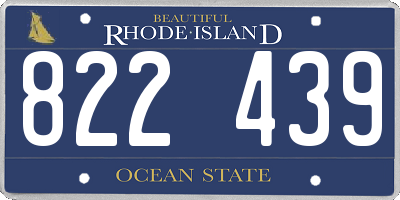 RI license plate 822439