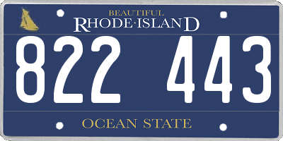 RI license plate 822443