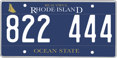 RI license plate 822444
