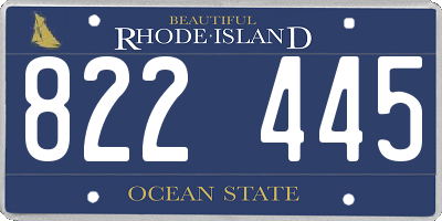RI license plate 822445