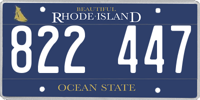 RI license plate 822447