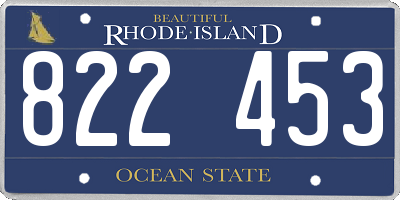 RI license plate 822453