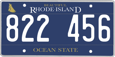 RI license plate 822456