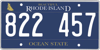 RI license plate 822457
