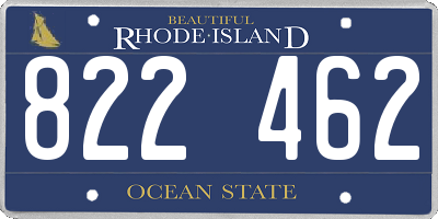 RI license plate 822462