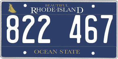 RI license plate 822467