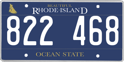 RI license plate 822468