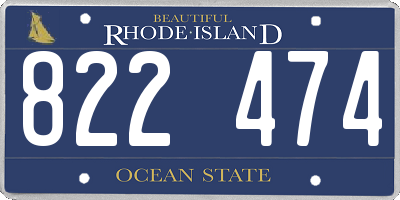 RI license plate 822474