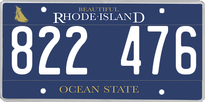 RI license plate 822476