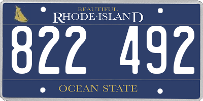 RI license plate 822492