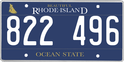 RI license plate 822496