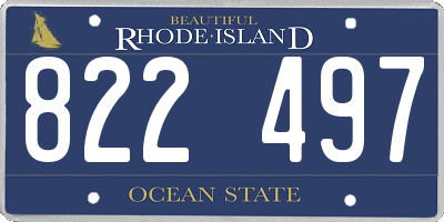 RI license plate 822497