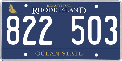 RI license plate 822503