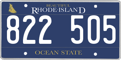 RI license plate 822505