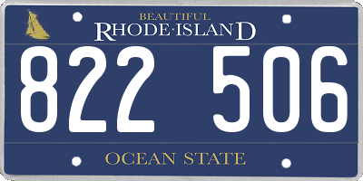 RI license plate 822506