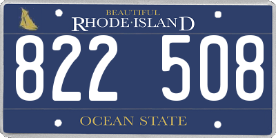 RI license plate 822508