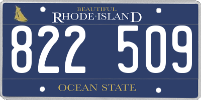 RI license plate 822509