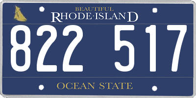 RI license plate 822517