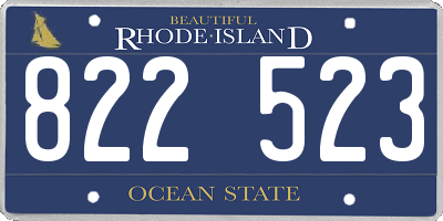 RI license plate 822523
