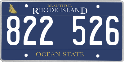 RI license plate 822526