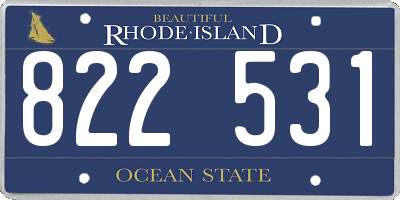 RI license plate 822531