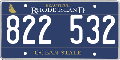 RI license plate 822532