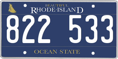 RI license plate 822533