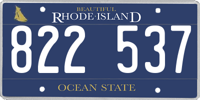 RI license plate 822537
