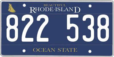 RI license plate 822538