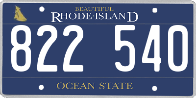 RI license plate 822540
