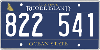 RI license plate 822541