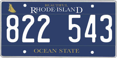 RI license plate 822543