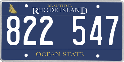 RI license plate 822547