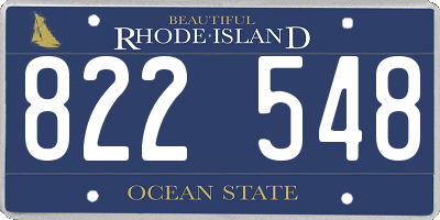 RI license plate 822548