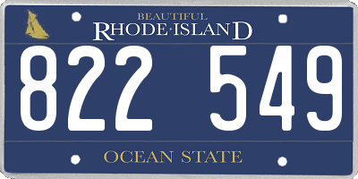 RI license plate 822549