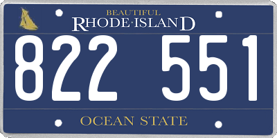 RI license plate 822551