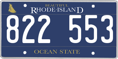 RI license plate 822553