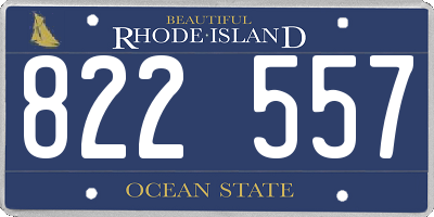 RI license plate 822557