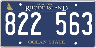 RI license plate 822563