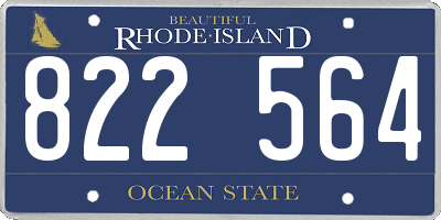 RI license plate 822564