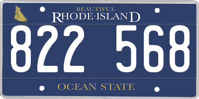 RI license plate 822568