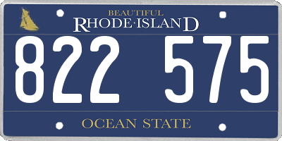 RI license plate 822575